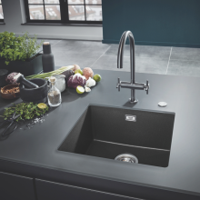 Гранитна композитна черна мивка за кухня K700U 53x46 