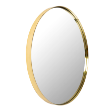 Princess Yellow Gold Round Gold Framed Mirror