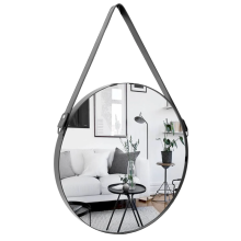 Loft Round Framed Mirror with Strap