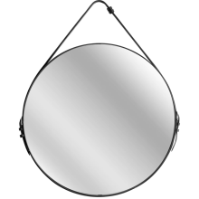 Кръгло огледало с черна рамка и колан за окачване Loft Style 