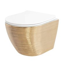 Carlo 48 Mini Rimless Brushed Gold Hung Toilet