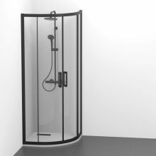 Черна овална душ-кабина с плъзгащи врати IS Connect 2