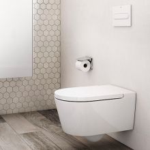 ПРОМО СЕТ конзолна тоалетна Inspira 56 ROUND Rimless, структура Duplo и бутон 