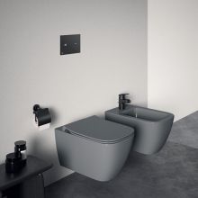 Конзолна тоалетна сив гланц i.Life B RimLS+ Grey 