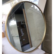 VALO Gold Round Framed Mirror
