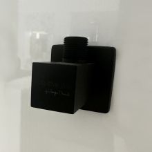 Декоративен черен спирателен кран AGORA Black Matt 1/2x3/8 