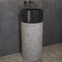 Bora Nero Marble Vase Pedestal Sink