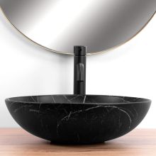 Fibo 41 Black Matt Marble Sit-on Washbasin