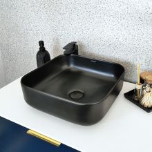 ПРОМО КОМПЛЕКТ Tinos+Alizma черна мивка и черна окачена тоалетна 
