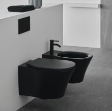 Черна конзолна тоалетна чиния Connect Air RimLS+ 54 Silk Black