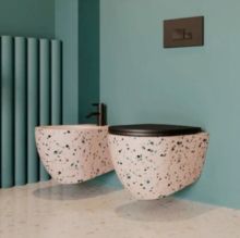 Infinity 53 Rimless Terrazzo Colors Rimless Hung Toilet