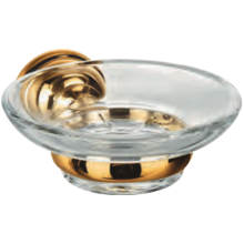 Стъклена сапунерка Белла-злато 